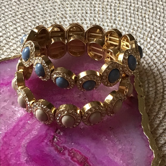 • J C r e w • b r a c e l e t • b l u e/c r e a m - Picture 4 of 8